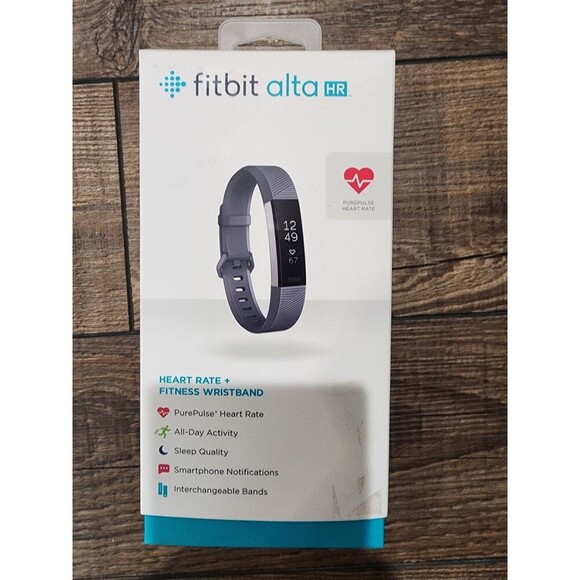 Fitbit Alta HR Fitness Activity Tracker w/ Heart Rate Monitor FB408 Grey Band - Picture 4 of 5